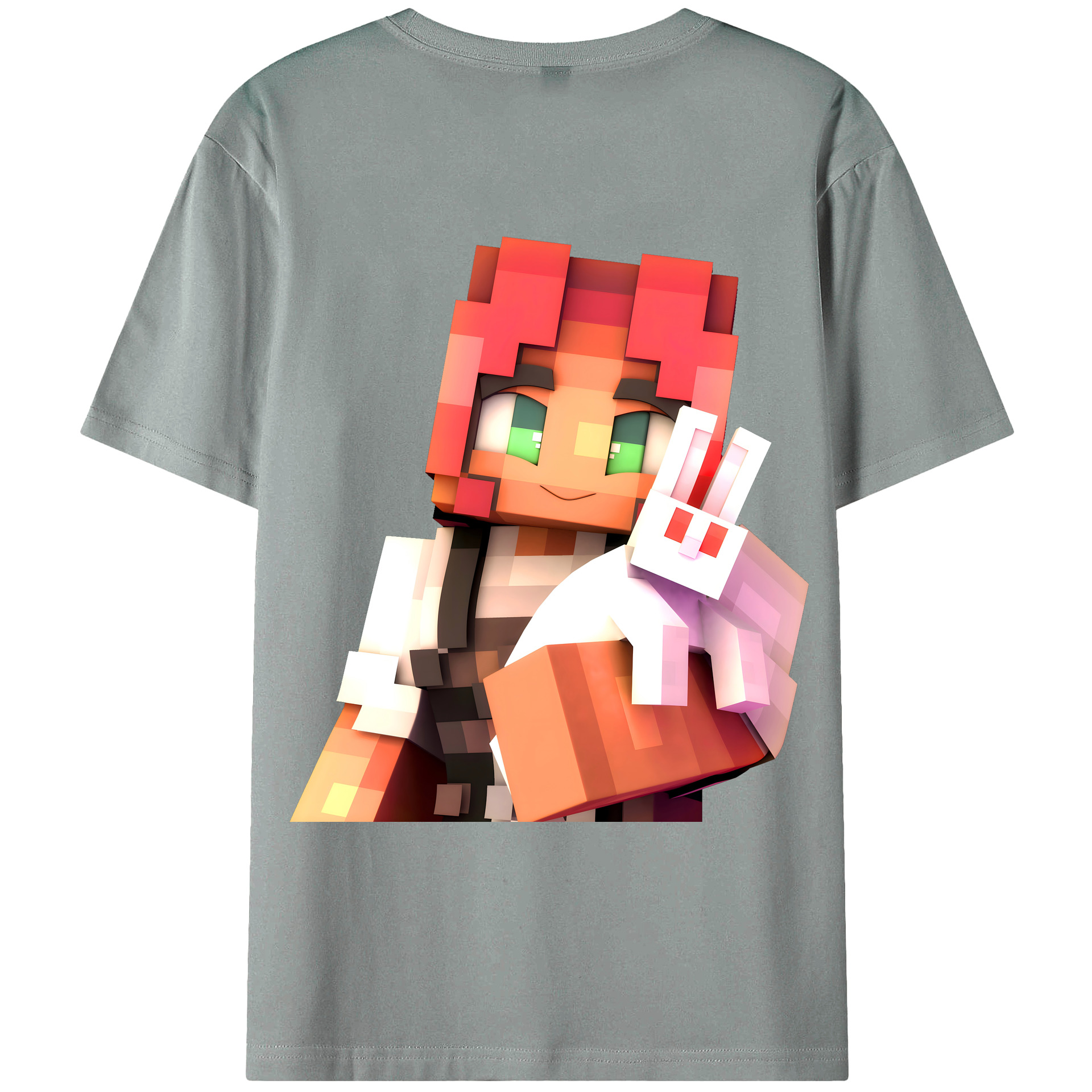 （画像用） マインクラフト ブロックの世界 Minecraft MC Block world 綿100％ メンズ半袖Tシャツ（バックプリント） 通気性